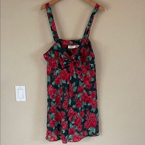 Victoria's Secret Red and Green Floral Camisole